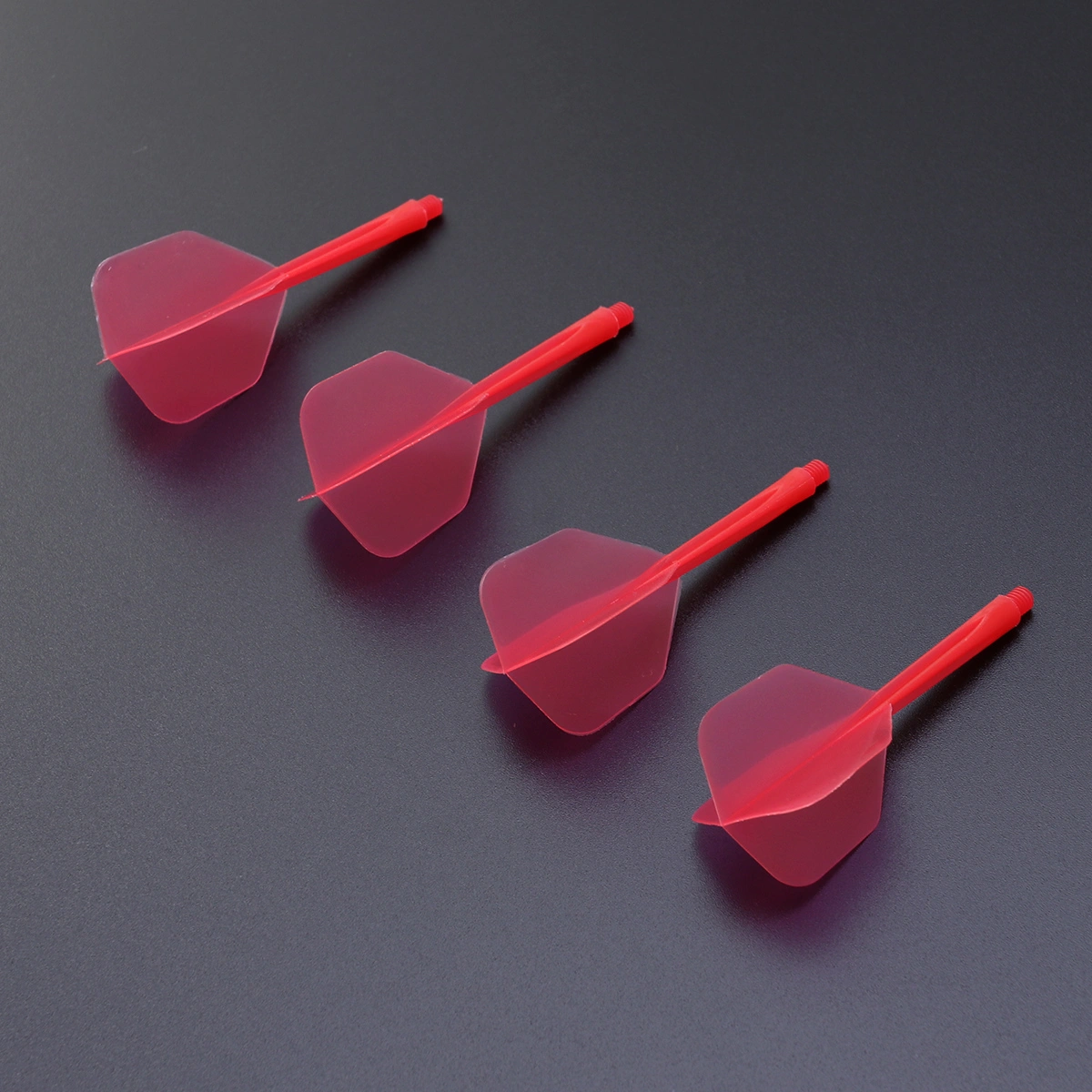 4 Pcs Transparent Fine Thread Dart Flights Darts Accessory Outdoor and Indoor Sports Dart Tail Wings (Fine and Small Thread, Red)