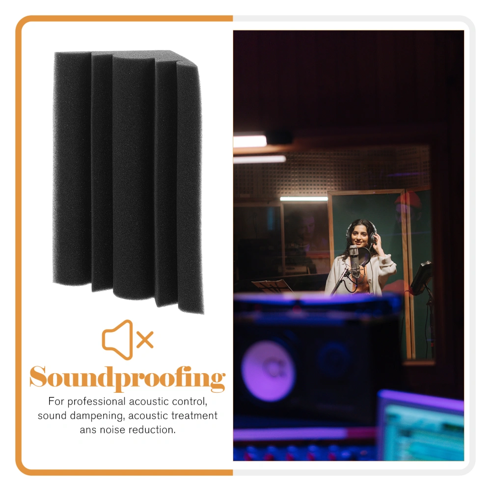 4Pcs Useful Corner Bass Trap Sound Absorbing Acoustic Foamed Tile for Studio