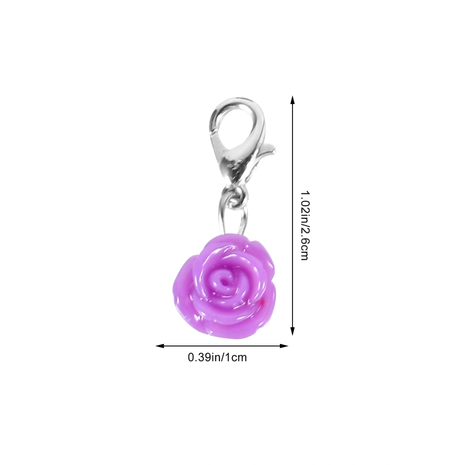 Plastic Rose Drop Pendant DIY Charm Jewelry Earring Accessories (Mixed Color)