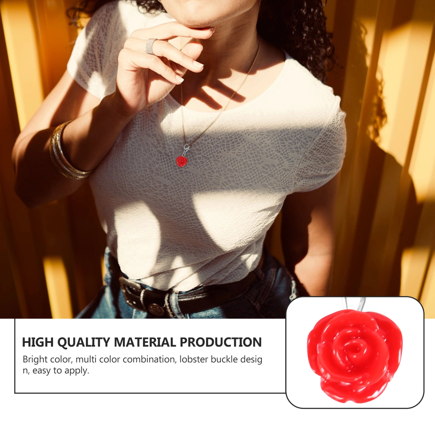 Plastic Rose Drop Pendant DIY Charm Jewelry Earring Accessories (Mixed Color)
