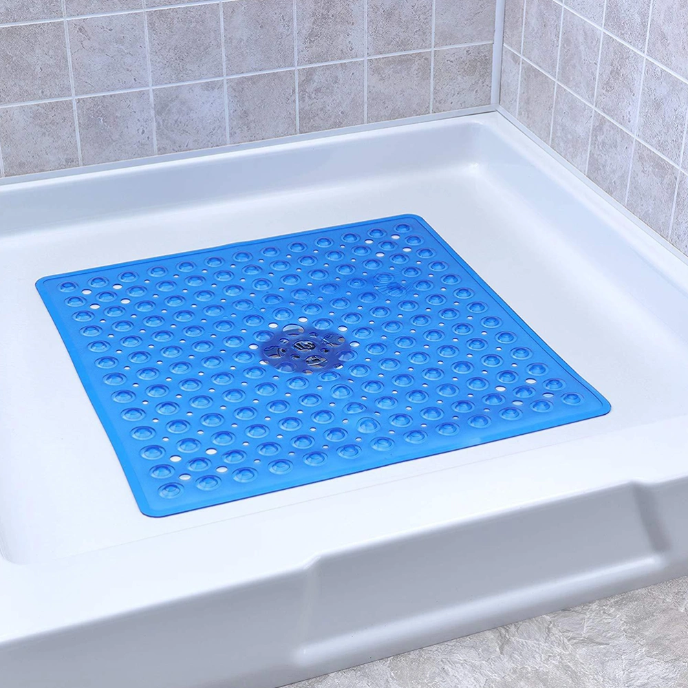 53x53cm Non-Slip Floor Mat Square Foot Pad Bathroom Door Mat Shower Floor Pads Bathroom Accessories Blue