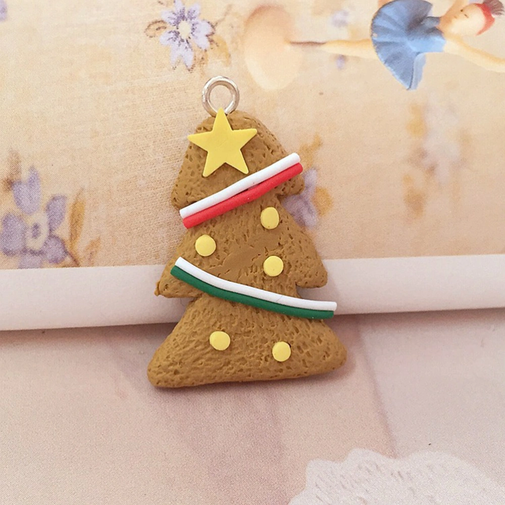 6pcs Handmade Cartoon Gingerbread Men Snowflake Xmas Tree And Snowmen Polymer Clay Pendants Hangning Christmas Tree Decoration and Ornaments