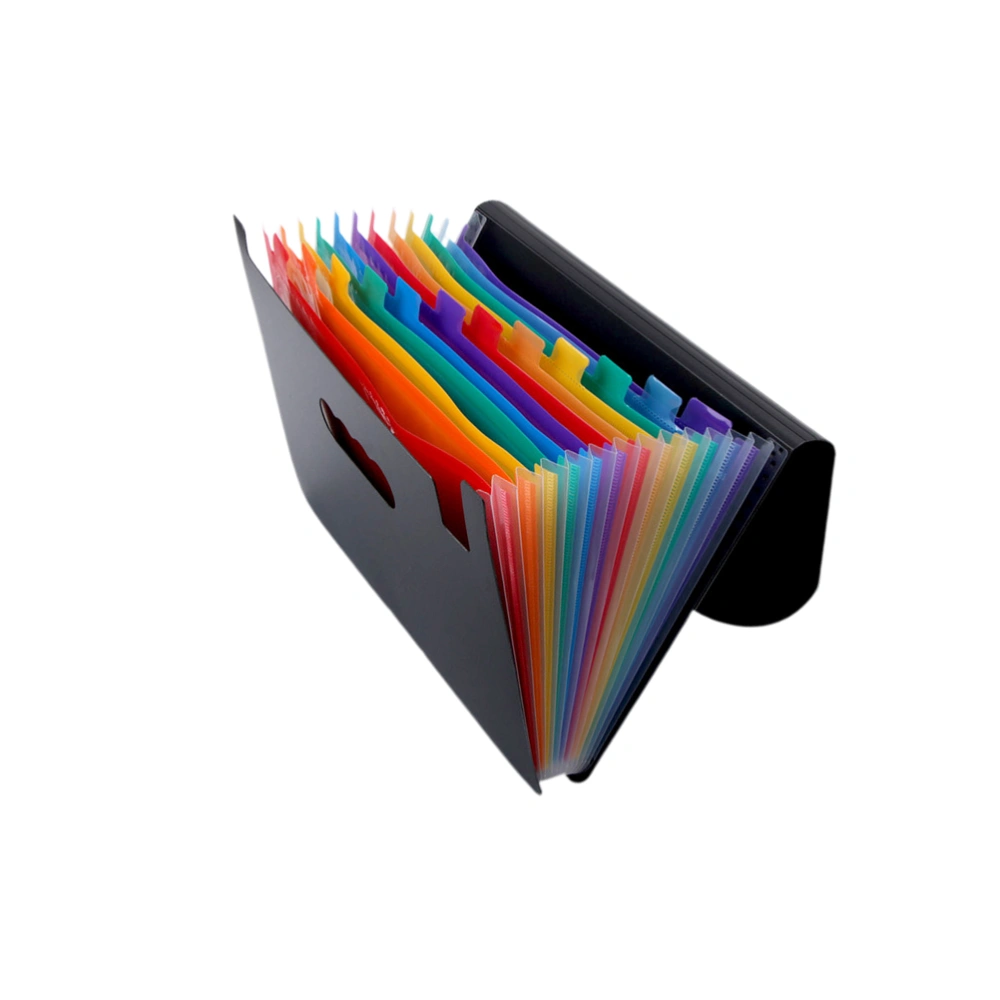 Practical Rainbow File Folder Multilayer A4 Size Portable Accordion Folder Document File Folder for Students