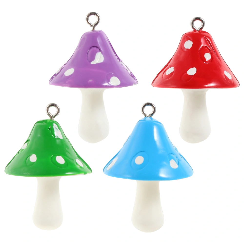 20pcs Simulation Resin Mushroom Pendants Fashion Charms DIY Jewelry Making