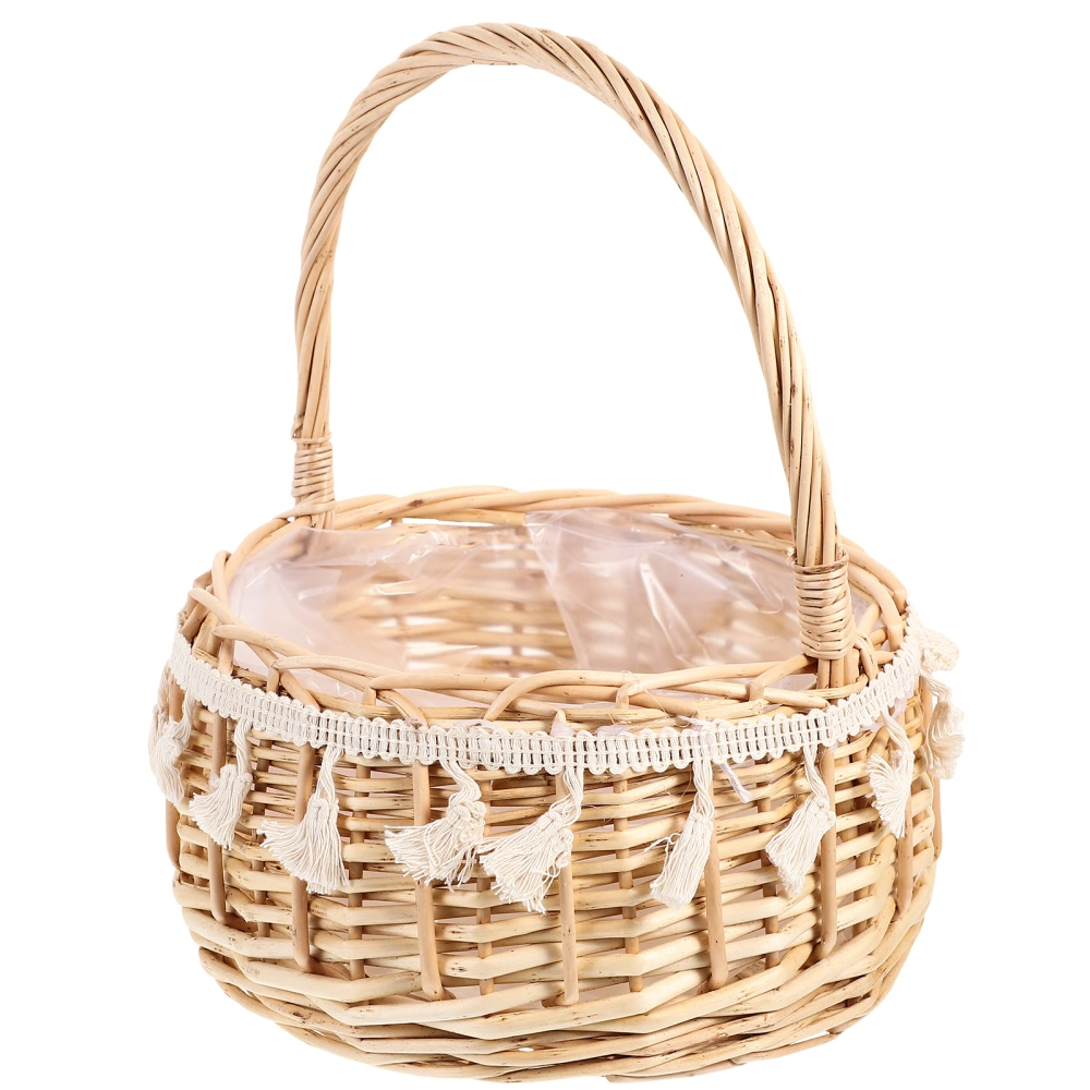 Handwoven Flower Basket Handheld Flower Basket Flower Arrangement Basket