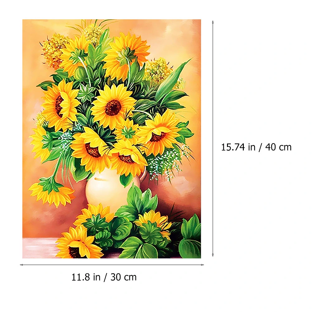1 Set DIY Bead Painting Sunflowers Pattern Drill Painting Home Wall Decoration