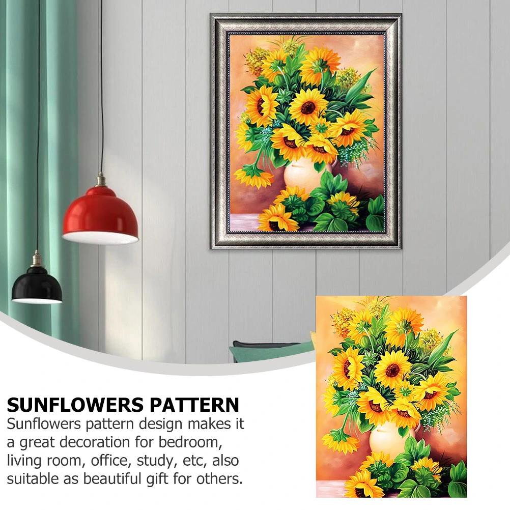 1 Set DIY Bead Painting Sunflowers Pattern Drill Painting Home Wall Decoration