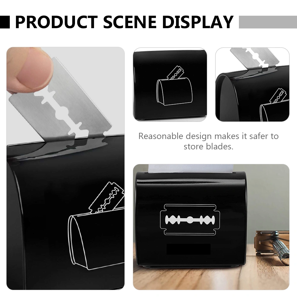 1Pc Blades Recycling Box Razor Blades Storage Box Barber Blades Box (Black)