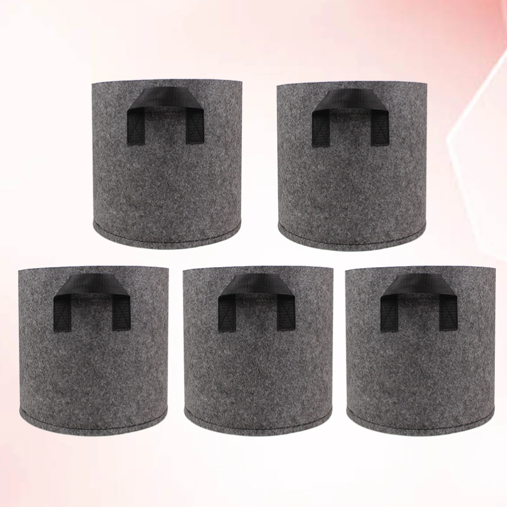 5pcs Root-control Planting Bag Tree Planting Non-woven Nursery Flower Bag Nutrition Plant Bag Gardening Accessories (5Gallon)