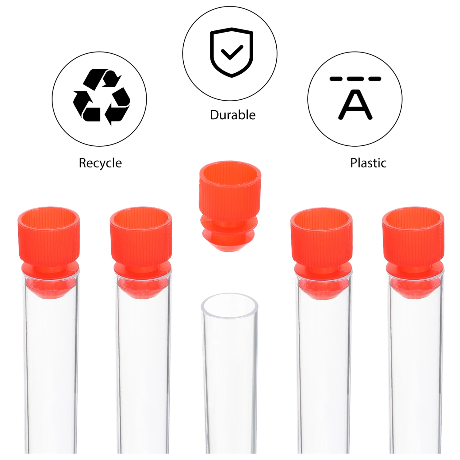 40Pcs Test Tubes Disposable Test Tubes Plastic Tubes with Stoppers Containers