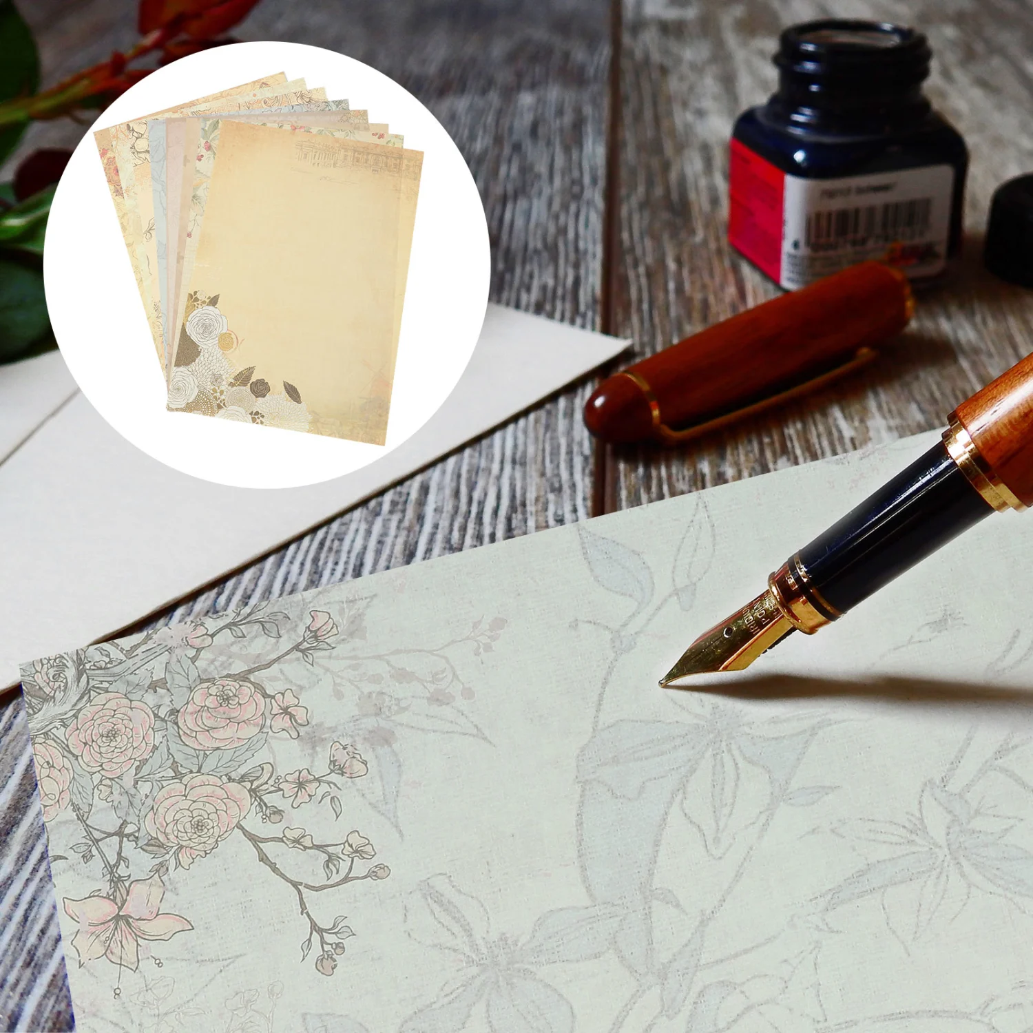80pcs Vintage Writing Paper Antique Looking Papers Classic Aged Stationery Paper