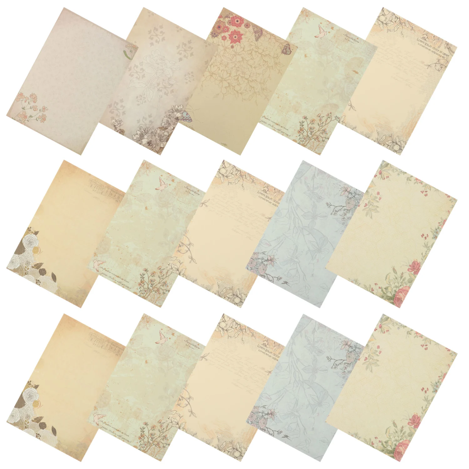 80pcs Vintage Writing Paper Antique Looking Papers Classic Aged Stationery Paper