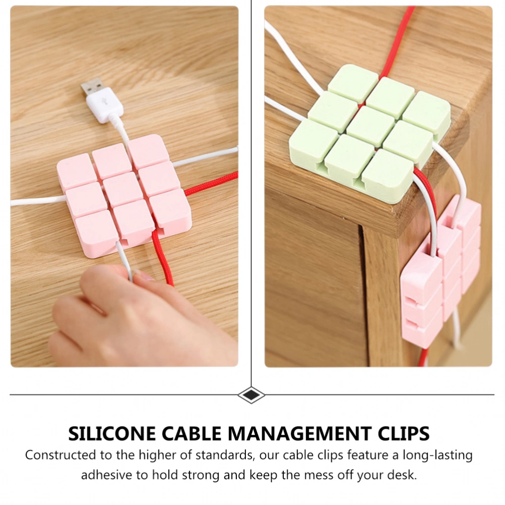 2pcs Home Cable Holders Adhesive Desk Wire Organizers Managements (Random Color)