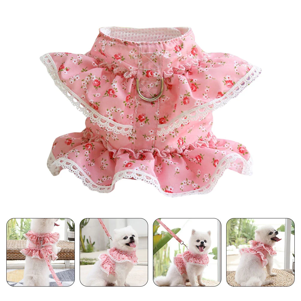 1pc Practical Pet Clothes Vest Pretty Cat Harness Lovely Cat Vest with 1pc Rope
