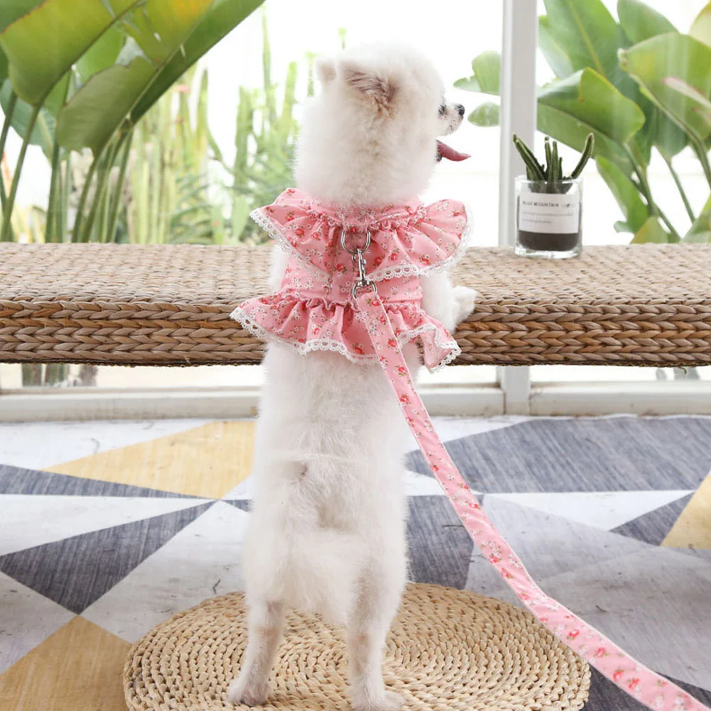 1pc Practical Pet Clothes Vest Pretty Cat Harness Lovely Cat Vest with 1pc Rope