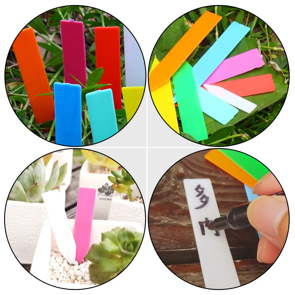 200pcs Gardening Plastic Label Decor Garden Plant Label Tags (Random Color)