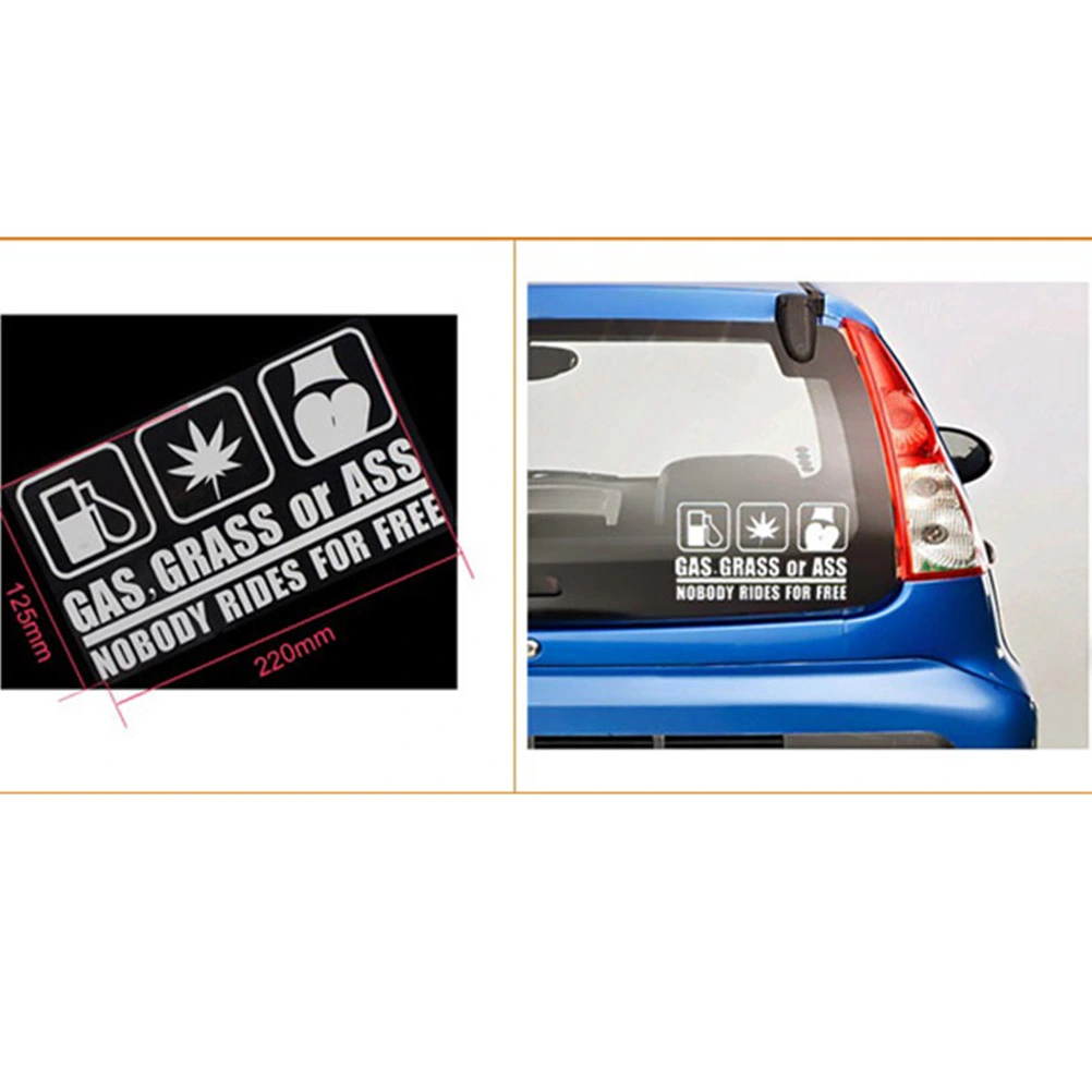 Gas Grass or Ass Car Vehicle Truck Rear Window Bumper Wall Decal Vinyl JDM Sticker