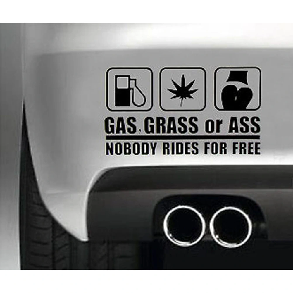 Gas Grass or Ass Car Vehicle Truck Rear Window Bumper Wall Decal Vinyl JDM Sticker