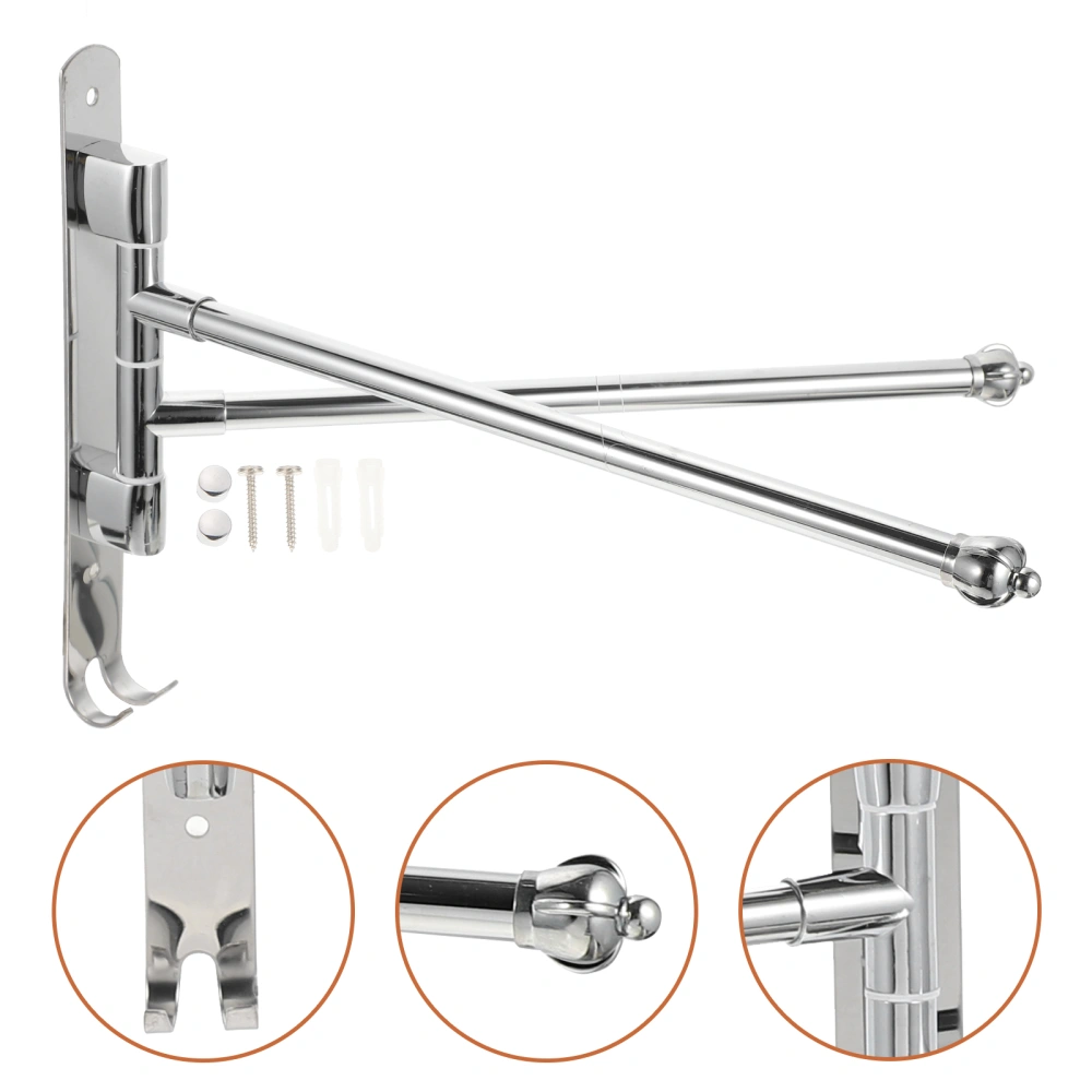 Bathroom Swing Arm Towel Bar Stainless Steel 2-Arm Bathroom Swing Towel Hanger