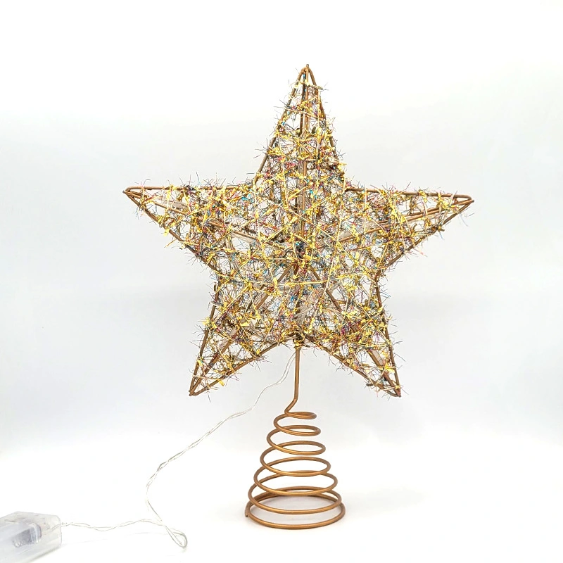 Christmas Tree Topper Christmas Tree Star Tree Treetop Decor with LED Lights Xmas Party Decoration