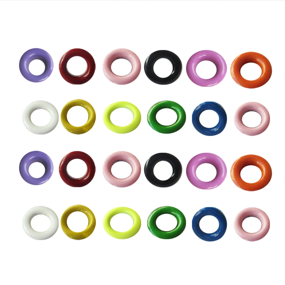 200pcs Colorful Canvas Grommets Hanging Tag Grommet Eyelets Kit Clothes Eyelet Button Set DIY Accessory for Decor Use (Mixed Color)