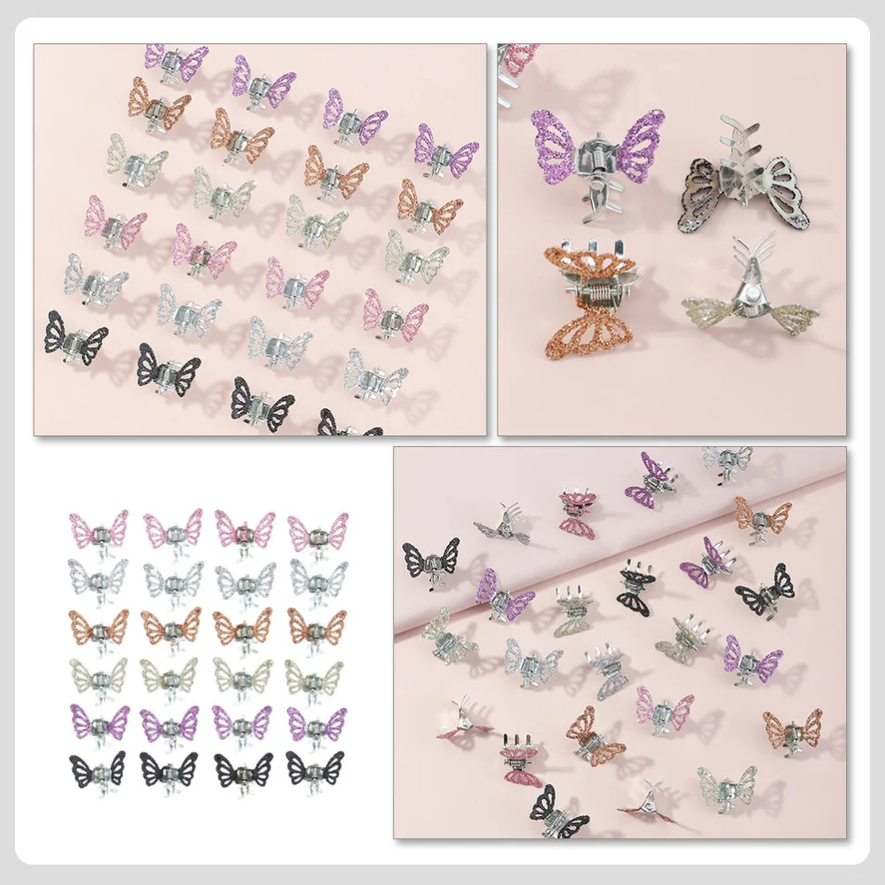 24Pcs Hair Butterflies Clips Beautiful Girls Party Hairpin Lovely Kids Headdress Hair Decors