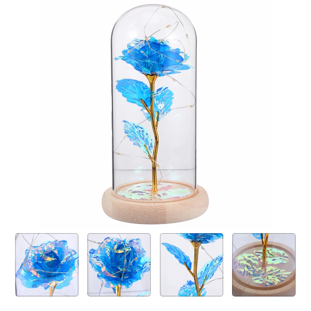 1pc Preserved Flower Glass Dome Light Artificial Plant Lamp with Glass Cover