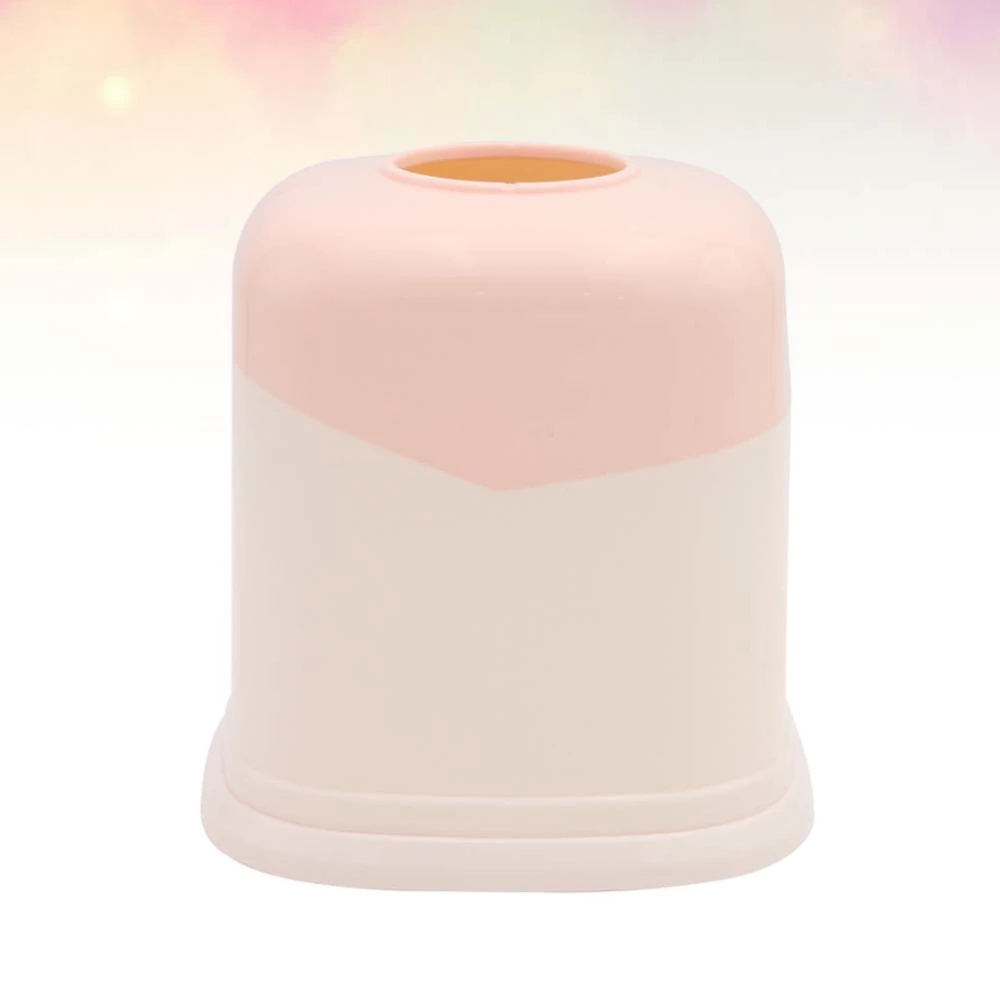 1pc Household Desktop Round Shape Plastic Toilet Paper Holder Box Tissue Box for Home (Pink)