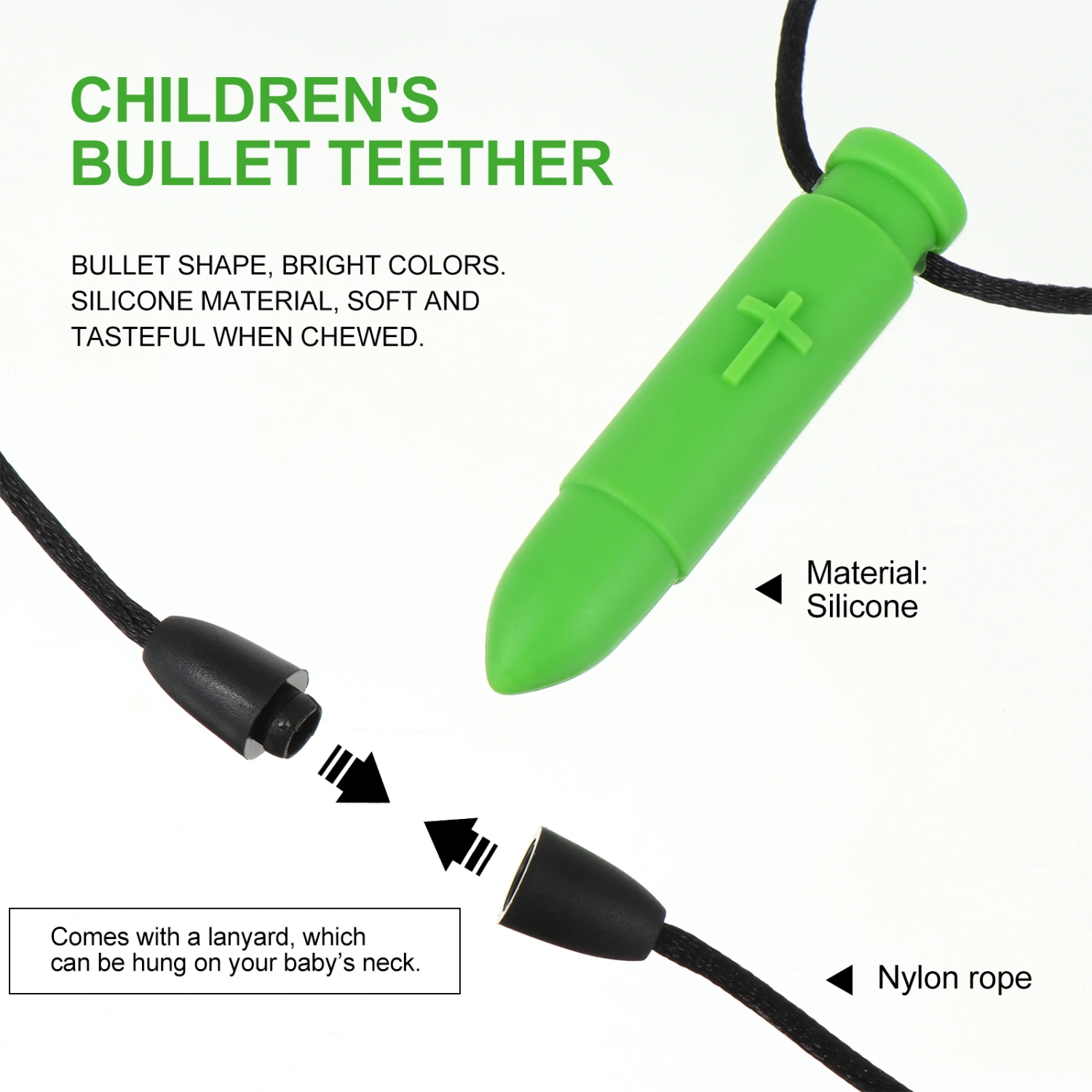 Sensory Chewing Necklace Oral Sensory Chewing Bullet Pendant Molar Pendant