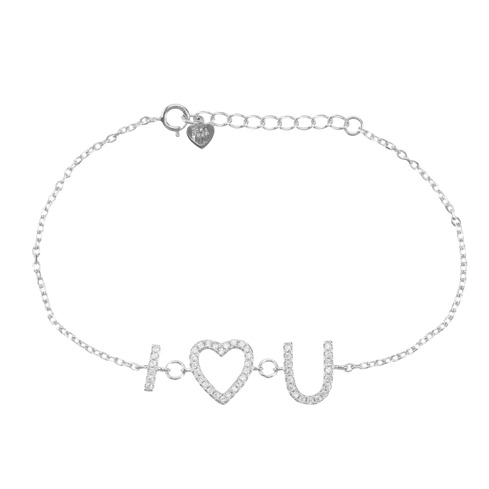 1Pc Silver Letters Bracelet Creative Hand Decoration Valentine's Day Gift Silver