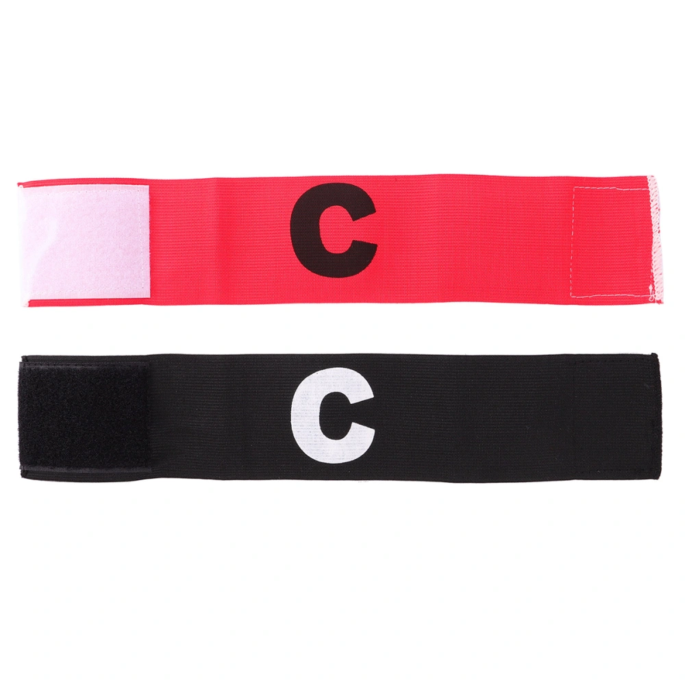 8pcs Sports Armband Football Soccer Captain Paste Armlet Rugby Basketball Player Arm Bound Bands (Red/Black, Each 4pcs)