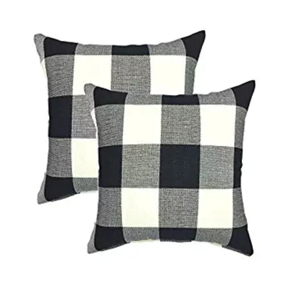 2pcs Vintage Checkers Plaids Square Throw Pillow Cover Decorative Cushion Pillowcase Cushion Case 45cm x 45cm