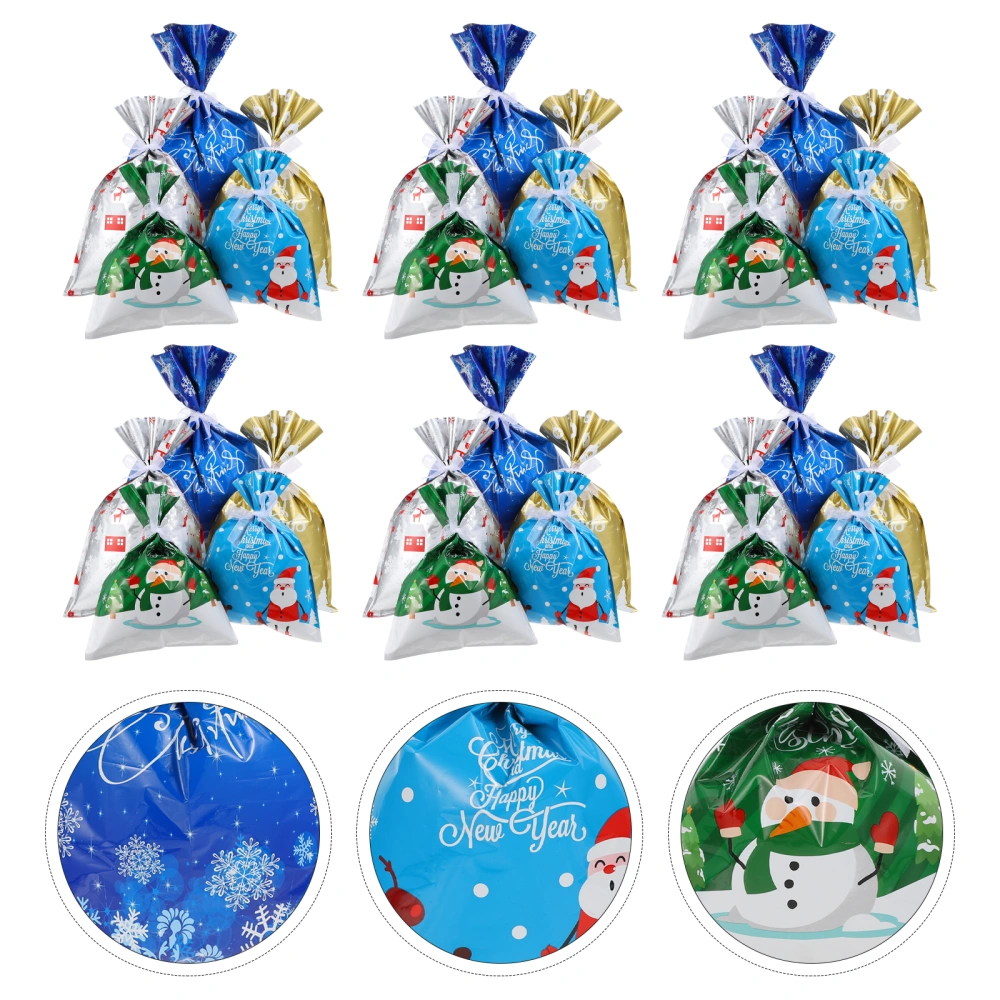 35Pcs Christmas Candy Bags Drawstring Candy Packing Bags Party Treat Bags (Assorted Color)