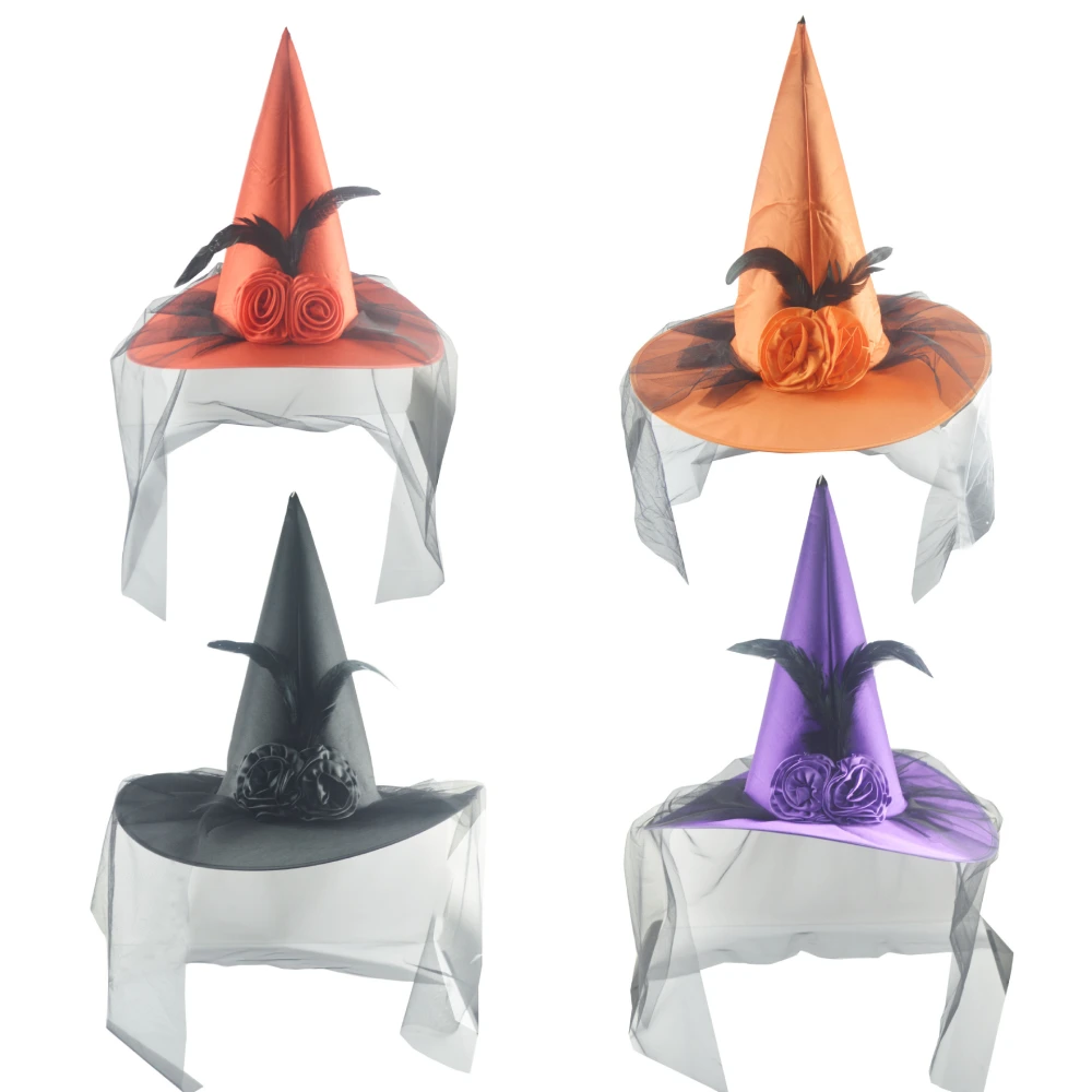 Halloween Witch Hat Rose Witch Hat Prop Halloween Costume Witch Hat Gauze Witch Hat Party Prop