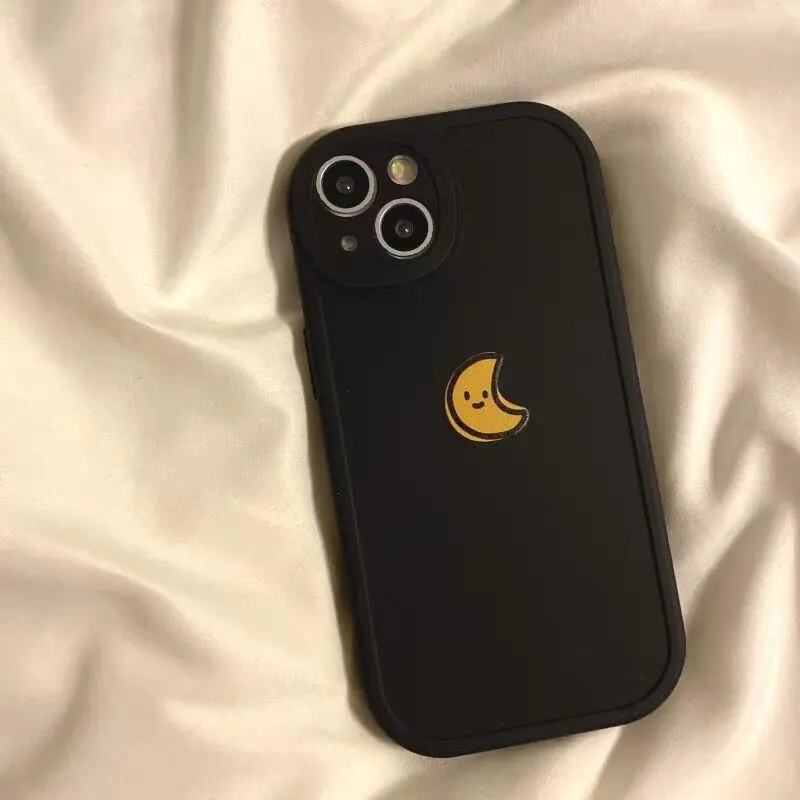 Simple Couple Sun Moon Smiling Face Phone Case