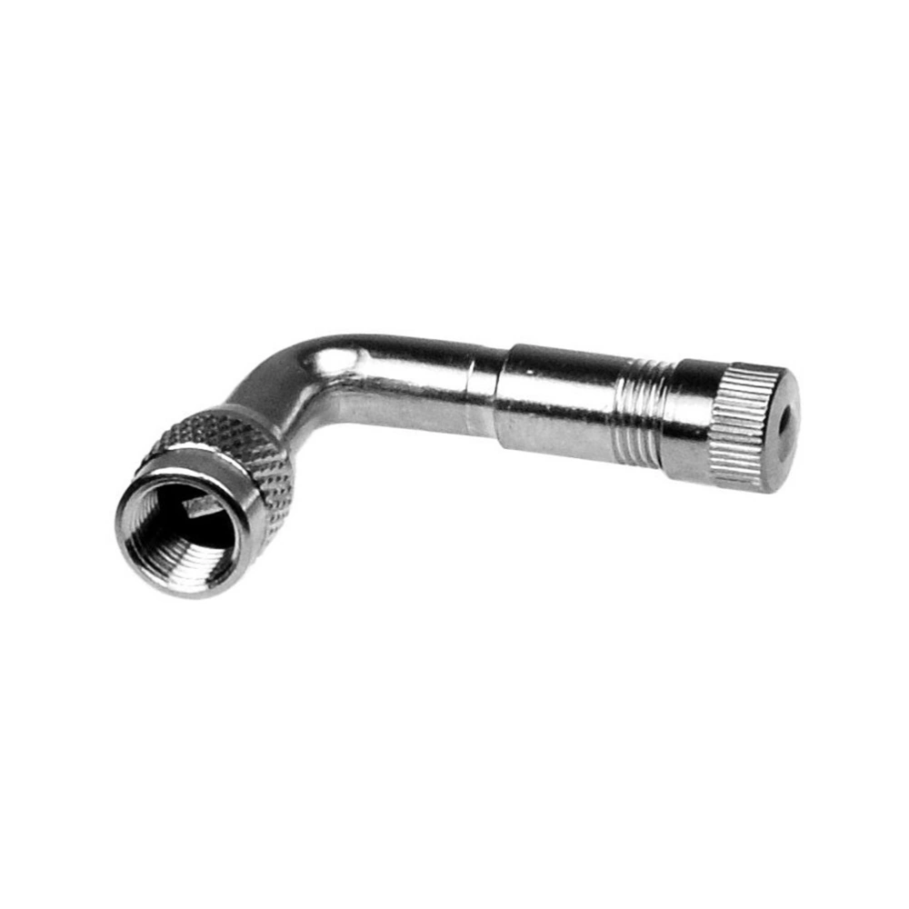 90 Degree Angled Car Motorcycle Scooter Bike Universal Schrader Stem Extension Adapter (Silver)