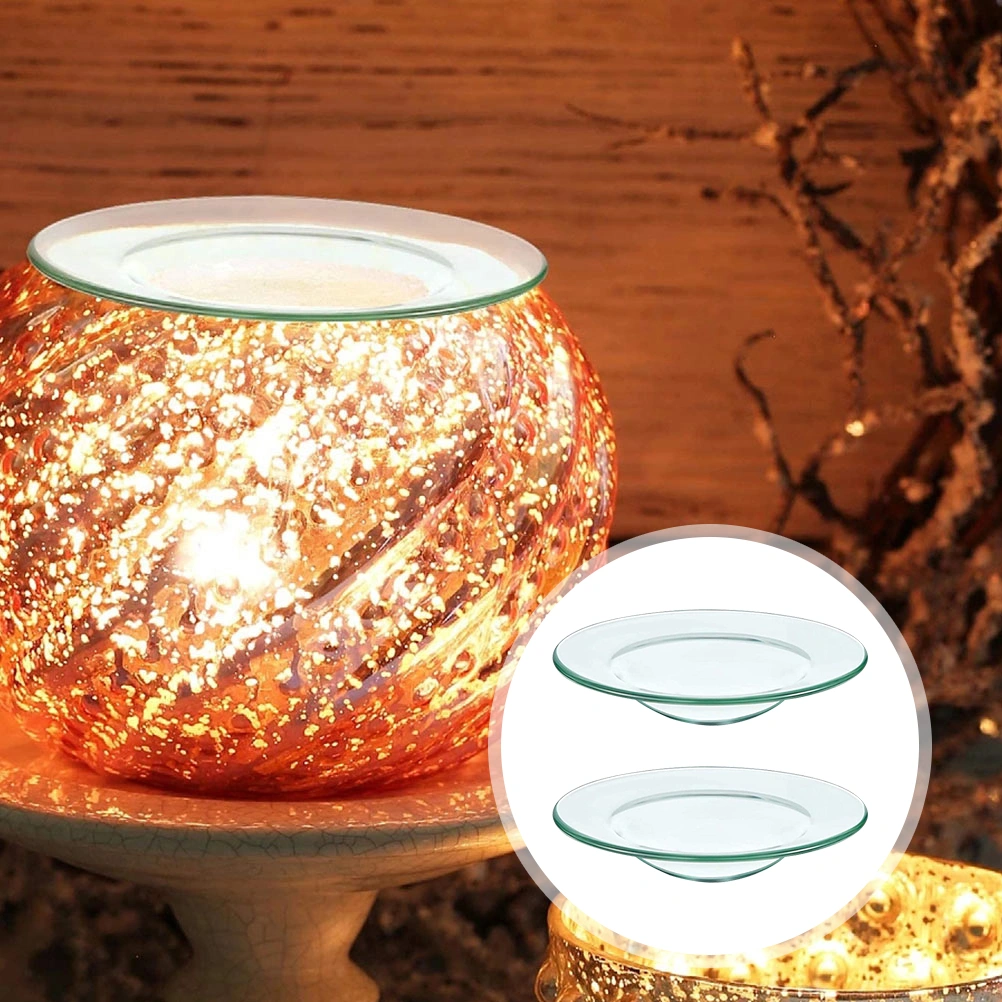 2Pcs Replacement Wax Warmer Dish Oil Warmer Dish Replacement Glass Dish Wax Burner Glass Dish