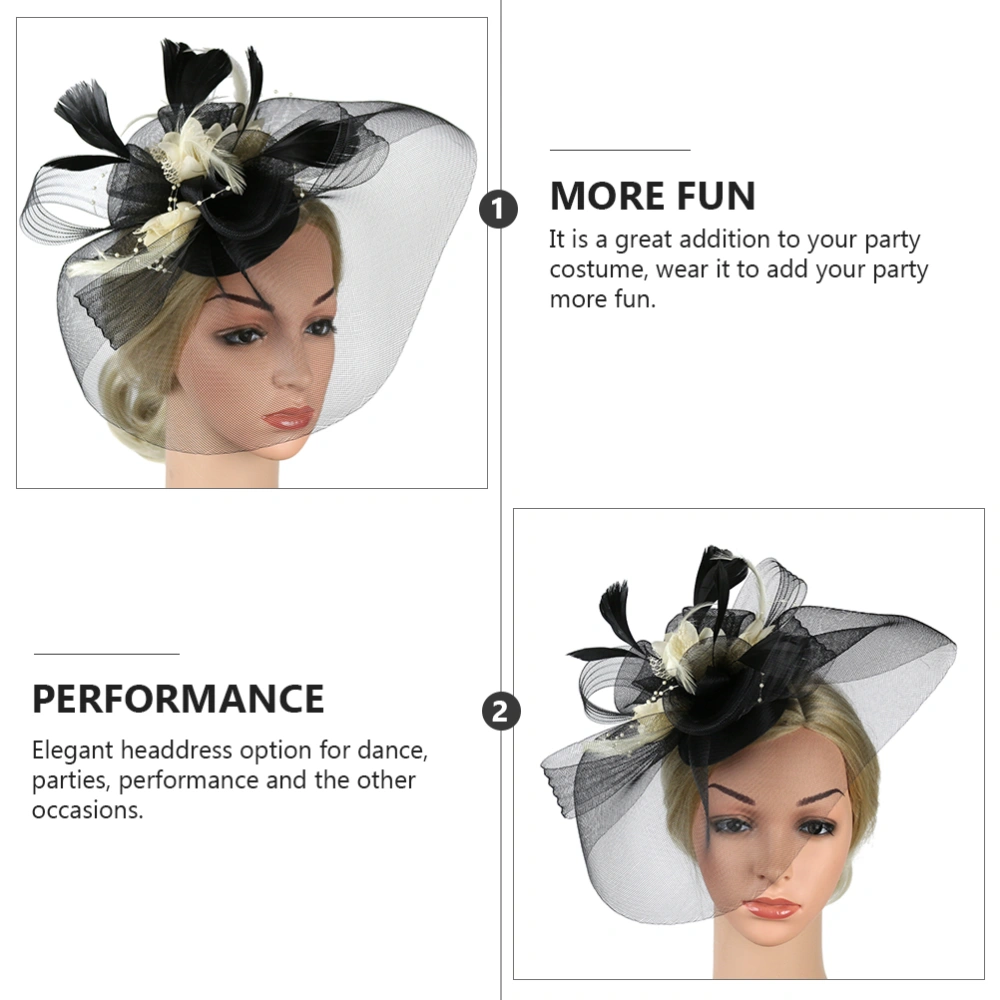 1 Pc Pretty Headwear Elegant Feather Headdress Bow Hair Clasps Hair Accessories