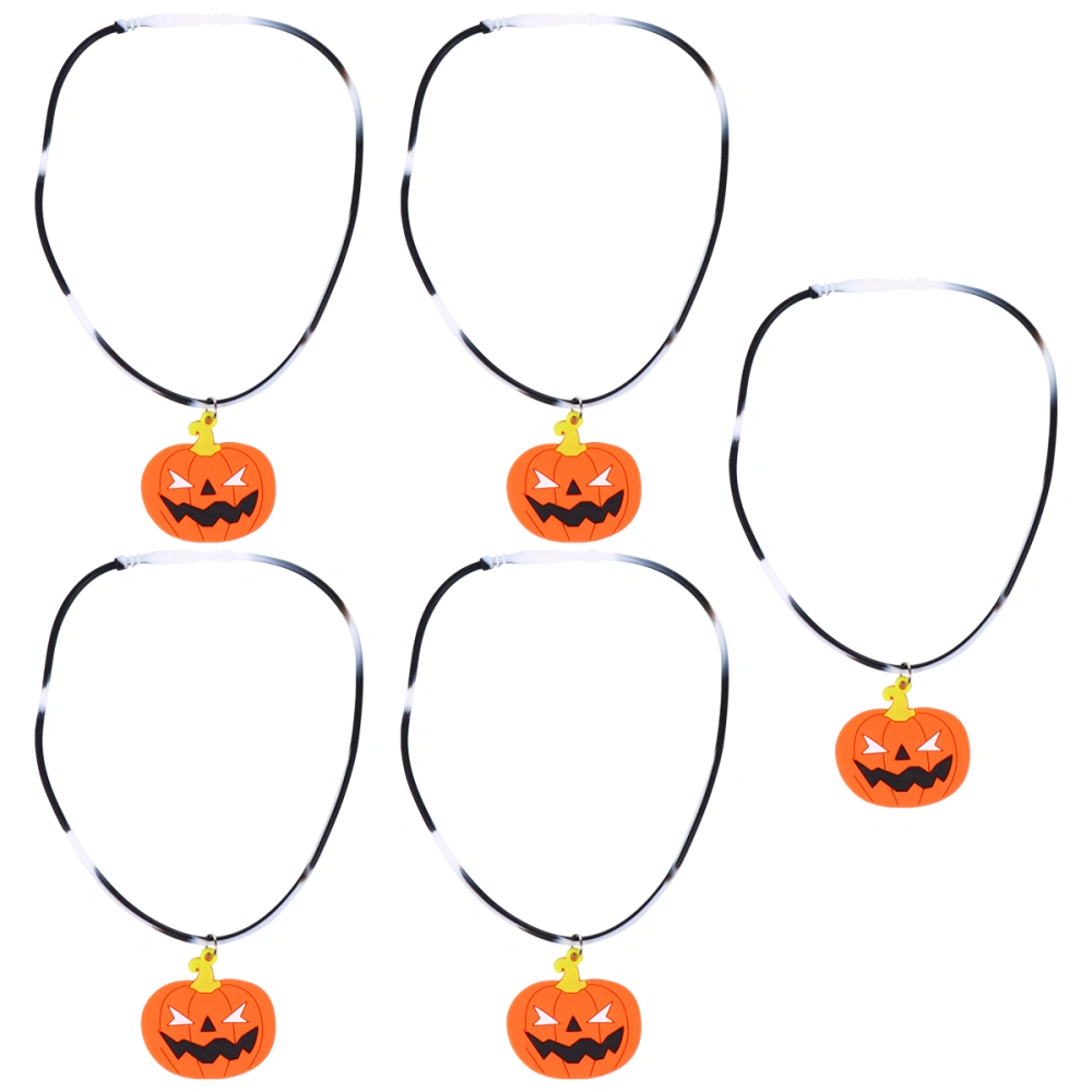 1 Set 5 Pcs Halloween PVC Necklace Beautiful Pumpkin Necklace (Orange)