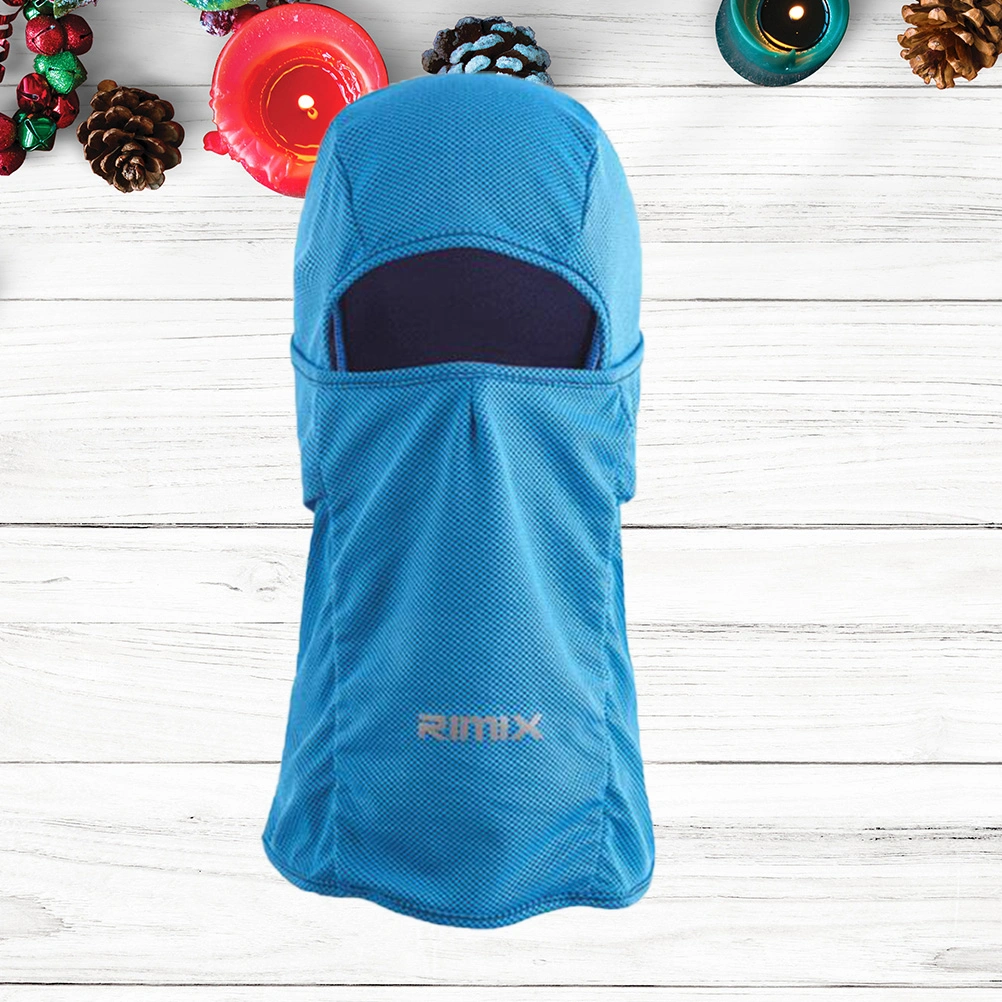 Ice Silk Headgear Summer Neck Outdoor Cycling Hood Face Mask Protective Hat Helmet Liner Mask for Women Men (Blue)