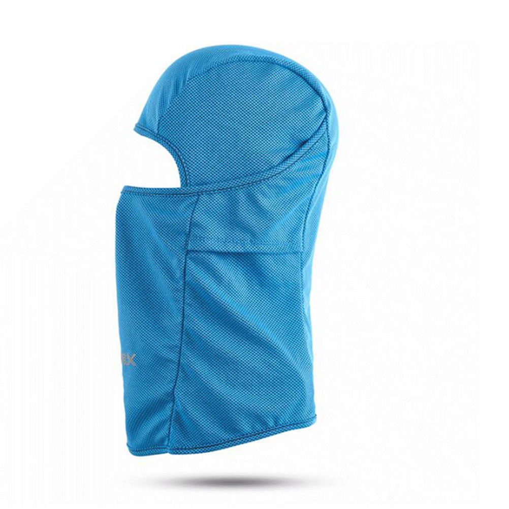 Ice Silk Headgear Summer Neck Outdoor Cycling Hood Face Mask Protective Hat Helmet Liner Mask for Women Men (Blue)