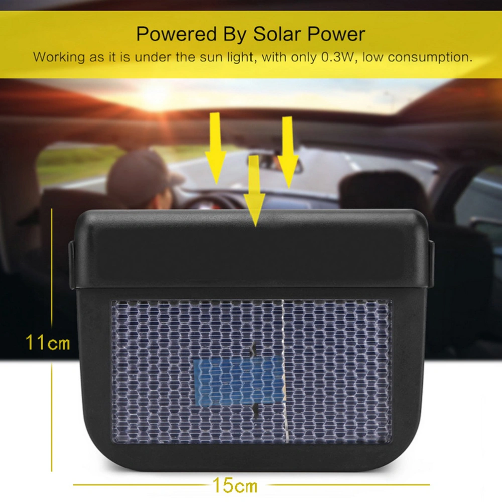 Useful Solar Powered Car Exhaust Fan Practical Cooling Fan Car Fan Summer Supply for Car Auto Automobile Use (Black)