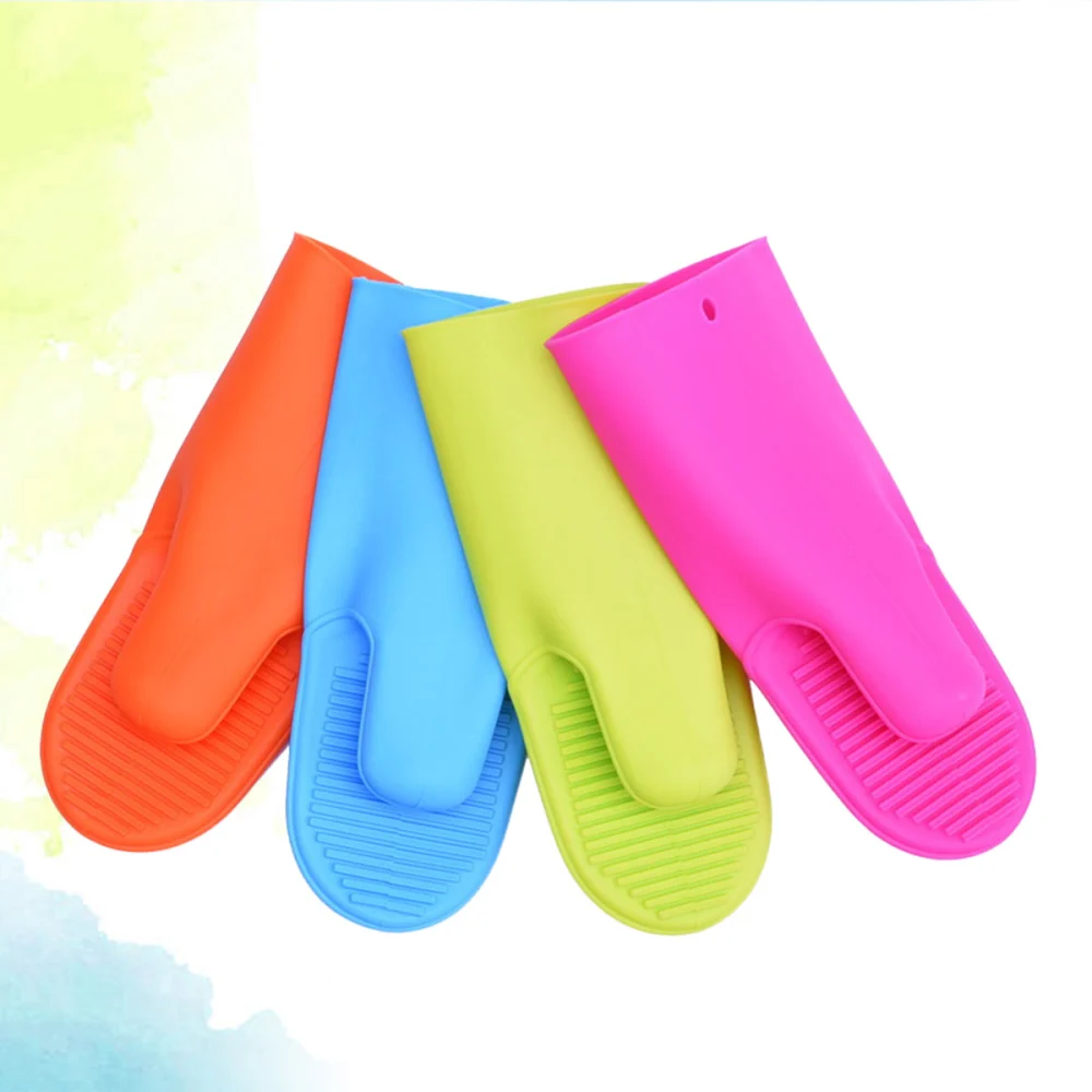 1pcs Oven Mitt Glove Special Anti-Slip And Anti-Hot Silicone Oven Mitt for Home Store (Random Color)