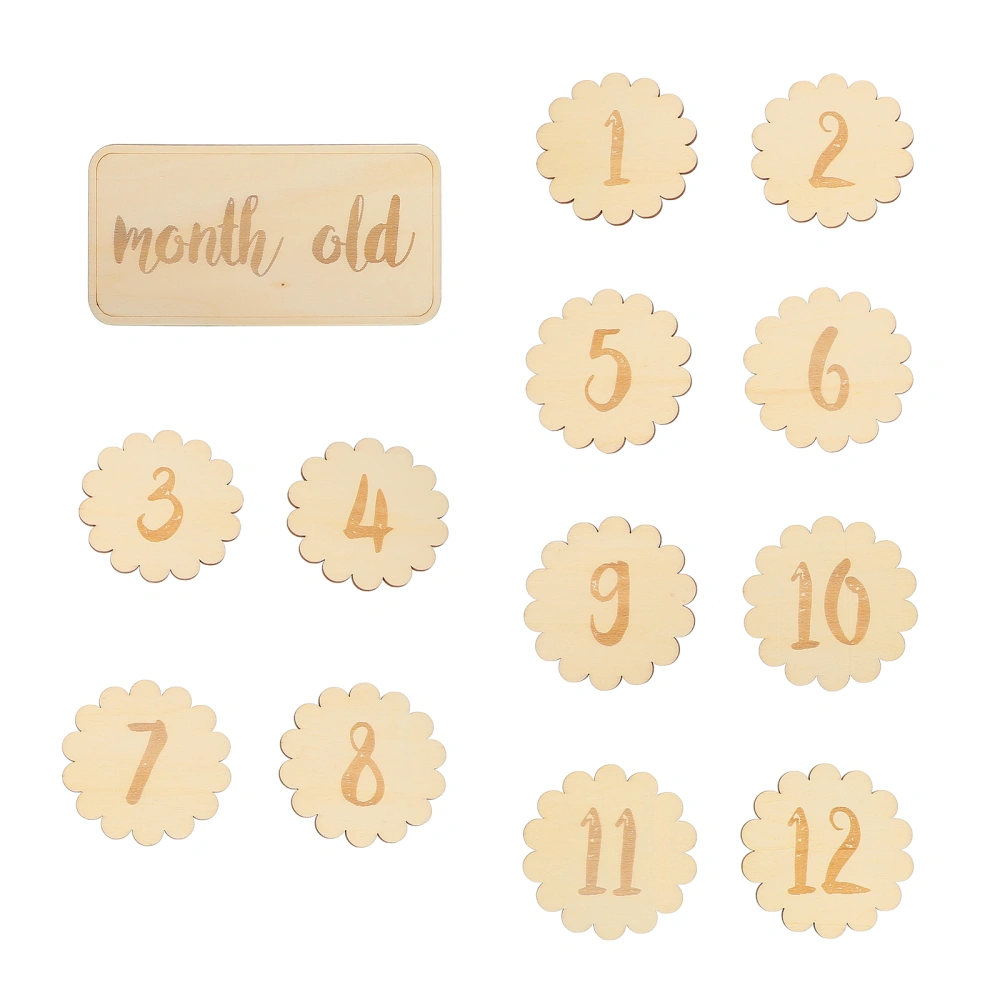 1 Set Baby Growth Milestone Commemorative Cards Months Photography Props (As Shown)