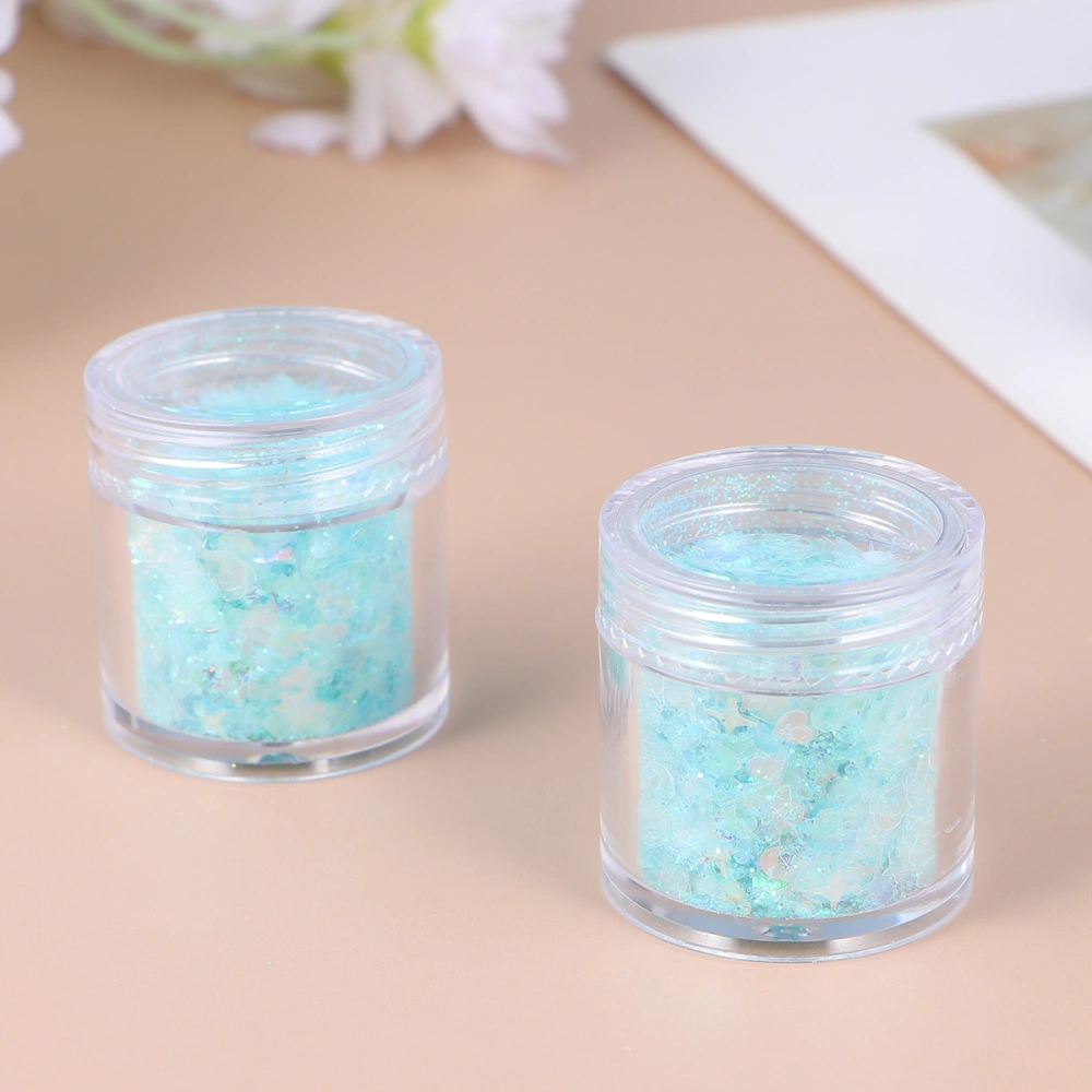 2pcs Delicate Crystal Drop Beautiful Filler Creative Flash Powder Sequins Mixed Filler for DIY Nail Eye Makeup (01 Assorted Color)