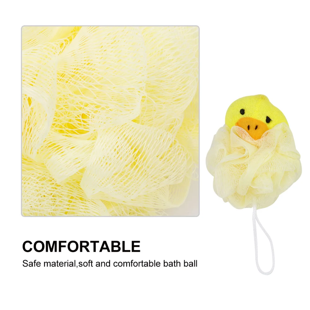 4pcs Cartoon Durable Shower Balls Bath Balls Bubble Nets with 4pcs Hooks