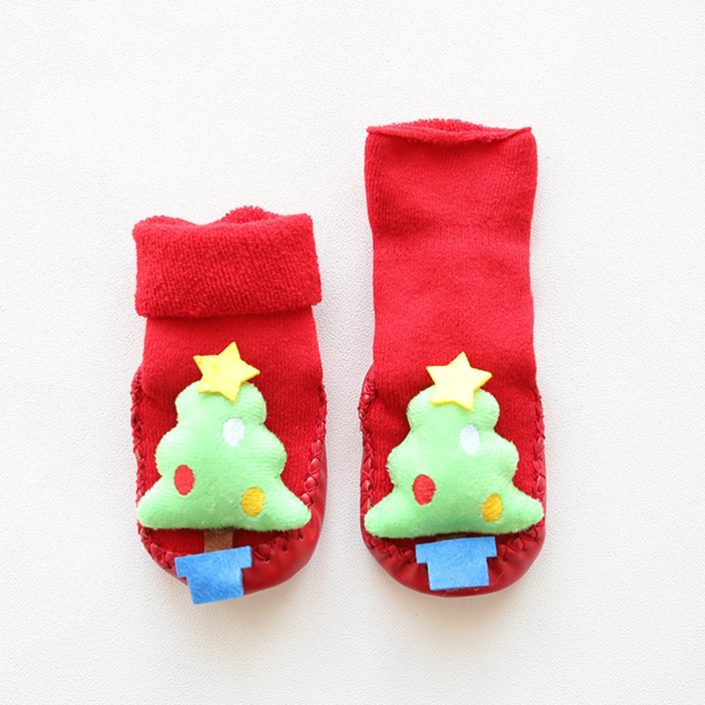 2 Pairs Christmas Anti-skid Socks Floor Socks Toddler Shoe Socks Thickened Socks