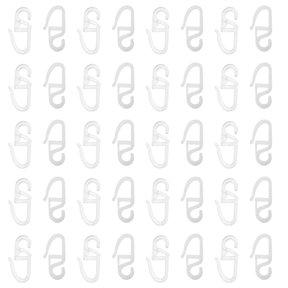 300pcs Plastic Curtain Hook Durable Curtain Hanger Home Shower Curtain Hanger