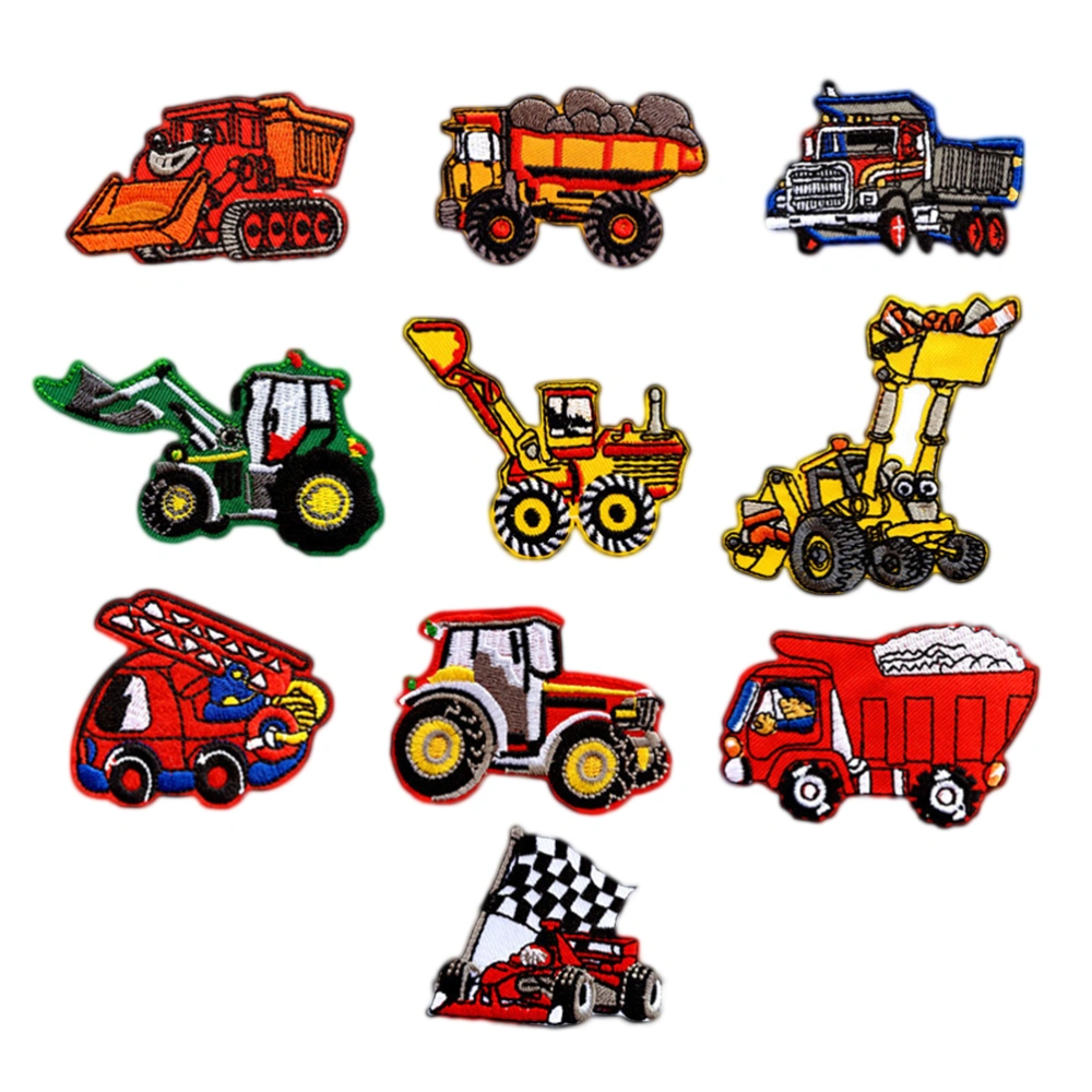 10pcs DIY Sew Decoration Appliques Stickers Embroidery Patches Clothes Dress Hat Jeans Repair The Hole Stick - Cartoon Vehicle