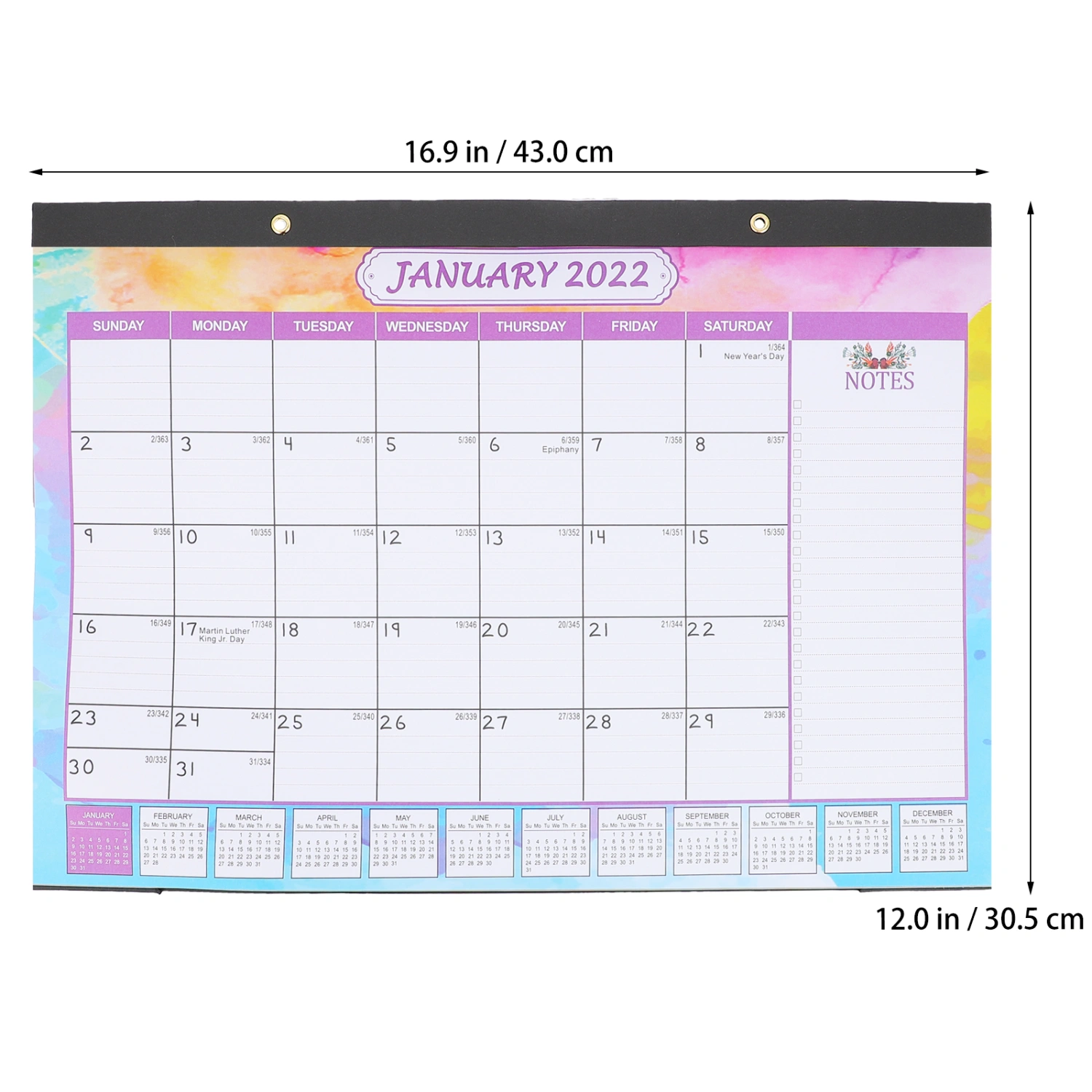 1pc Useful 2022 Holiday Wall Calendar Funny Note-taking Hanging Calendar